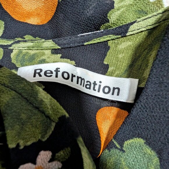 Reformation Womens Size 2 Devin Clementine Short Cap Sleeve Keyhole Mini Dress - Picture 8 of 10